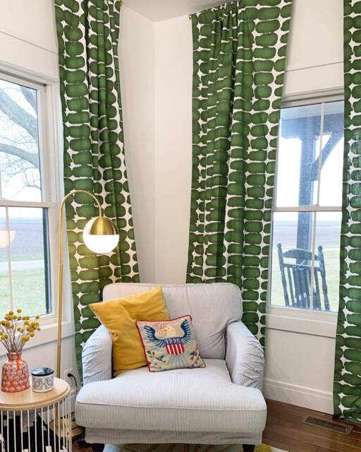 1 Pair Of Green Curtain Collection, Modern Curtains, Window Treatments, Emerald Green Drapes Boho Bohemian Decor - image 1