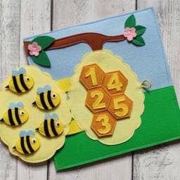 Felt Beehive Quiet Book Page Montessori Toddler Activity - thumbnail 2