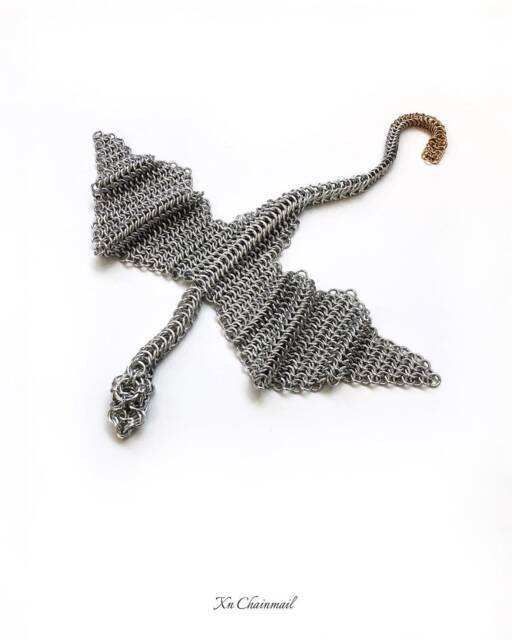 Chainmail 3D Animal Flying Dragon With Golden Tail - image 1