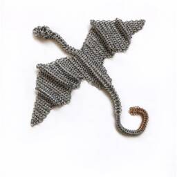 Chainmail 3D Animal Flying Dragon With Golden Tail - thumbnail 3