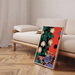 White Flowers Kitsch Art Print - Henri Matisse Inspired Floral Abstract Poster - thumbnail 3