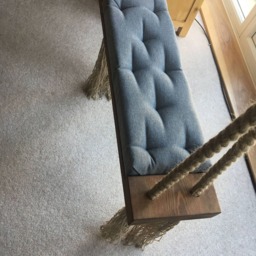 Custom Wooden Swing With Quilted Seat, Indoor Outdoor - thumbnail 3