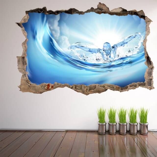 Liquid Swimmer Wall Decal Sticker Mural Print Art Home Office Bedroom Decor Sports Ge3 - image 1