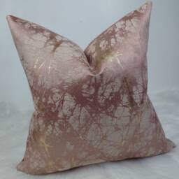 Luxury Lava Rose & Gold Cushion Cover Marble Design For New Home Pink & Designer Handmade Pillow/(Only Cover - thumbnail 2