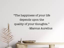 Marcus Aurelius Wall Decal - Quote Happiness Positive Thinking Inspirational Wall Positivity - thumbnail 1