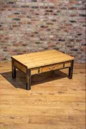Wine Crate Drawer Industrial Coffee Table - thumbnail 2