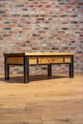 Wine Crate Drawer Industrial Coffee Table - thumbnail 1