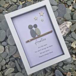 Aunties, Aunty's, Pebble Art Frame, Picture, Gift For Her, Birthday Present Auntie Art, Christmas From Niece Nephe - thumbnail 3
