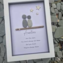 Aunties, Aunty's, Pebble Art Frame, Picture, Gift For Her, Birthday Present Auntie Art, Christmas From Niece Nephe - thumbnail 2