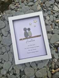 Aunties, Aunty's, Pebble Art Frame, Picture, Gift For Her, Birthday Present Auntie Art, Christmas From Niece Nephe - thumbnail 1