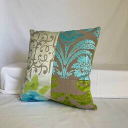 Designers Guild Pillow Cover Aqua Blue & Green Silk Velvet, 16 - thumbnail 4