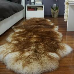 Giant Brown Mouflon Sheepskin Rug, Xxl Genuine Leather Throw - 79X32 - thumbnail 2