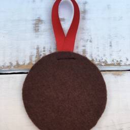 Set Of 3 Christmas Decorations, Traditional Stitched Felt Tree Ornaments, Pudding, Robin & Smiley Sprout - thumbnail 4