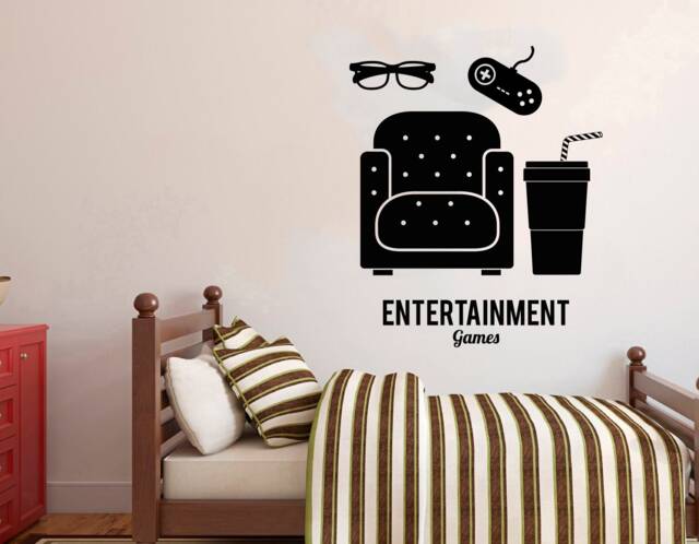 Gamer Wall Decal Video Game Controller, Removable Vinyl Sticker 2903 - image 1