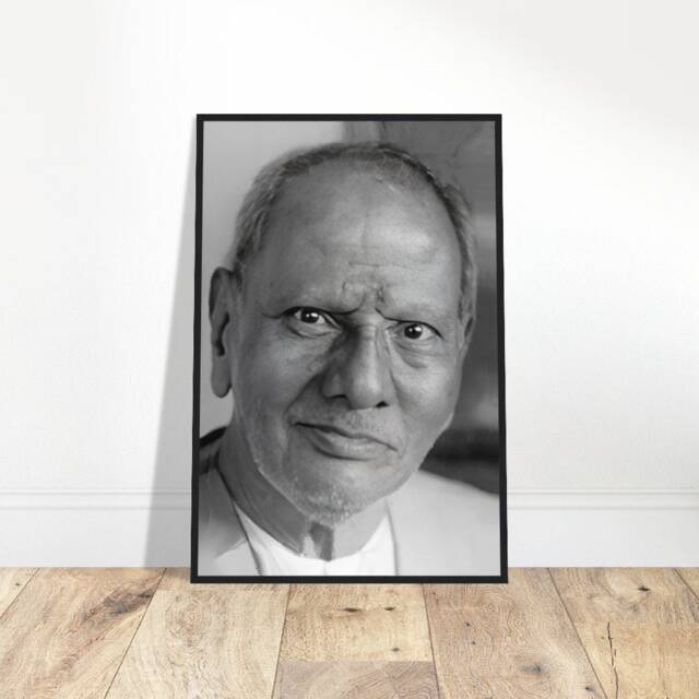 Nisargadatta Maharaj Wooden Frame Portrait, Spiritual Home Wall Decoration - image 1