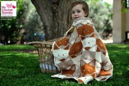 Fox Crochet Baby Blanket Pattern, Unisex Baby Afghan Blanket Pattern, Instant PDF Download