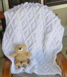 Diamonds & Bobbles Crochet Baby Blanket Pattern - PDF Download - thumbnail 1
