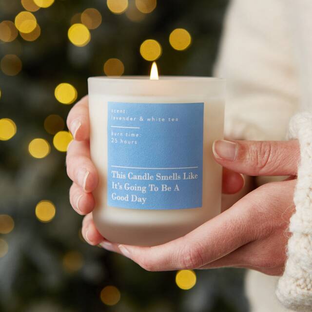 Good Day Scented Candle Frosted Soy Wax Candle, Positivity Gift - image 1