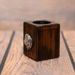 Pug - Wooden Candlestick With Dog, Souvenir, Decoration, Limited Edition, Collection - thumbnail 2