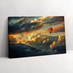 Hot Air Balloon Canvas Print Cloudscape Wall Art - thumbnail 2