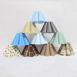 Handmade Scallop Fabric Lampshade Pleated Acrylic Home Decor