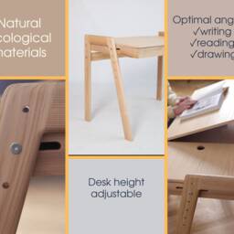 Adjustable Desk - Wooden Kids Table Personalized For Toddler Children Desk -Personalized Gift -Homeschool - thumbnail 3