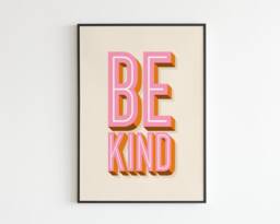 Be Kind - Kindness Message Well Being Lyrics Music A3 A4 A5 Wall Art Poster Print Gift - thumbnail 1