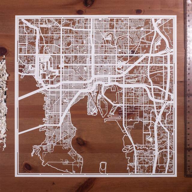 Paper Cut Map Tampa 12??12 In. Art Ideal Gifts - image 1