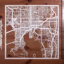 Paper Cut Map Tampa 12??12 In. Art Ideal Gifts - thumbnail 1
