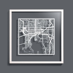 Paper Cut Map Tampa 12??12 In. Art Ideal Gifts - thumbnail 3