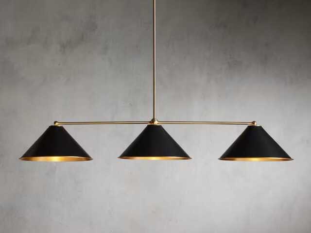 Mid Century Modern Brass Chandelier, Sputnik 3-Light Ceiling Fixture - image 1