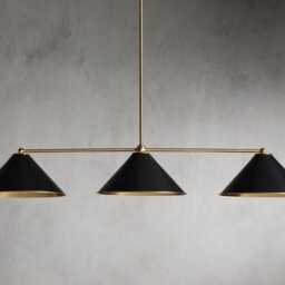 Mid Century Modern Brass Chandelier, Sputnik 3-Light Ceiling Fixture - thumbnail 2