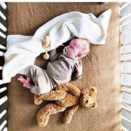 Neutral Linen Crib Sheet - Nutmeg Custom Baby Bedding Mini Bassinet Brown Fitted - thumbnail 3