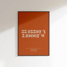 Personalised Coordinate Print Minimal Retro Style, Custom Engagement Wedding Or Anniversary Gift For The Couple, Where We Met New Home - thumbnail 3