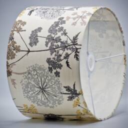 Modern Grey Gold Hedgerow Lampshade, Table Floor Lamp/Ceiling Pendant, Small Medium Large 20cm 25cm 30cm 35cm 40cm Fabric Drum Light Shade - thumbnail 3