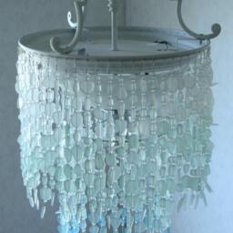 Sea Glass Chandelier Coastal Ombre Lighting Fixture, The Carabelle - thumbnail 4