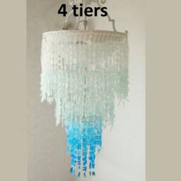Sea Glass Chandelier Coastal Ombre Lighting Fixture, The Carabelle - thumbnail 3