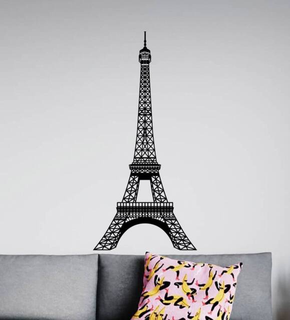 Eiffel Tower Wall Decal Vinyl Sticker Europe France Home French City Paris Sign Art Living Room Bedroom Travel Tour Decor Poster Print 1Hmy - image 1