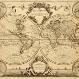 Giant Historic World Map 1720 Old Antique Style Fine Art Print World Map Wall Decor Housewarming Gift - thumbnail 2