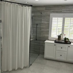 White Linen Shower Curtains - Mildew-Free, 72x72, 72x85, 72x94 Custom Curtain Extra Long Or Wide - thumbnail 3