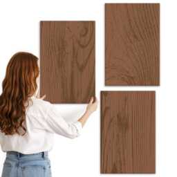 3 Piece Canvas Set - Wood Pattern Tree Bark Texture Minimalism, Brown Photo Print, Natural Textures Wall Decor - thumbnail 3
