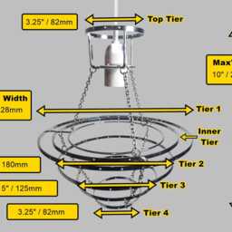Tiered Classic Chandelier Lampshade Frame For Making Unique Hanging Light Easy Fit Shade Pendant Lamp Make Your Own Chic Ceiling Upycle - thumbnail 3