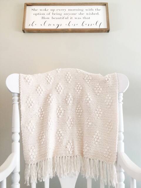 Velvet Baby Blanket, Luxury Handmade Fringe White Blanket - image 1