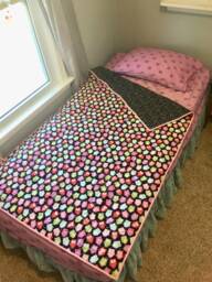 Purple Owl Baby Quilt Personalized Cotton Homemade Blanket - 41x62 Inch - thumbnail 1