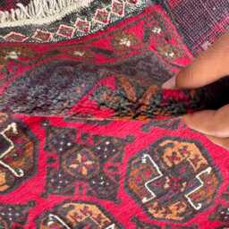 3x6 Afghan Tekke Wool Rug - Hand-Knotted Tribal Carpet Natural Dyed Red Oriental Area For Entryway Or Living Room Perfect Gift - thumbnail 4
