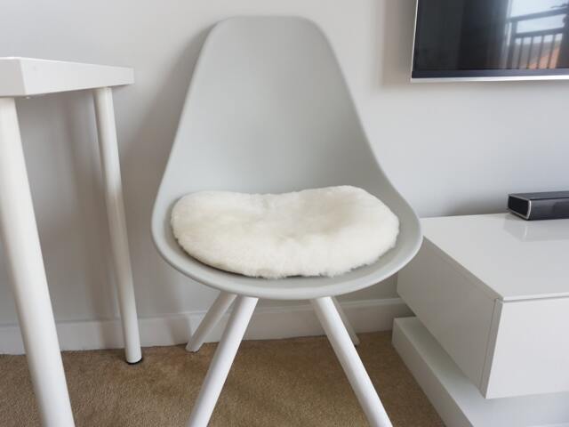 Sheepskin Chair Cushion - Dinning Cover Modern Office Seat Pads Housewarming Gift - image 1
