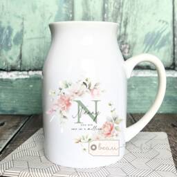 One in A Million Mother's Day Gift Gift For Mum Nanna Grandma Nanny Pink Floral Ceramic Mug Vase Jug Birthday Easter - thumbnail 2