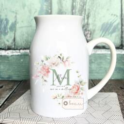 One in A Million Mother's Day Gift Gift For Mum Nanna Grandma Nanny Pink Floral Ceramic Mug Vase Jug Birthday Easter - thumbnail 1