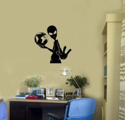 Alien Vinyl Wall Decal Ufo Area 51 Teen Room Interior Decor Stickers Mural - #2923Di - thumbnail 1
