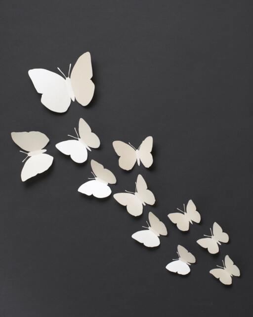 3D Wall Butterflies Butterfly Art For Modern Home Decor in Pearl Metallic - image 1